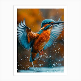 Kingfisher In Flight Art Print