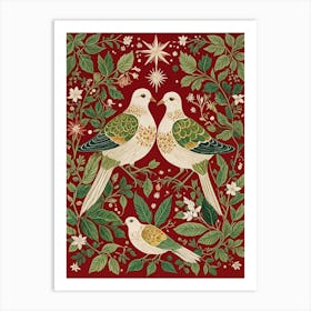 Festive Doves Art Print