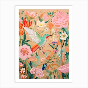 Maximalist Bird Painting Hummingbird 3 Art Print