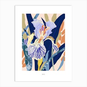 Colourful Flower Illustration Poster Iris 3 Art Print