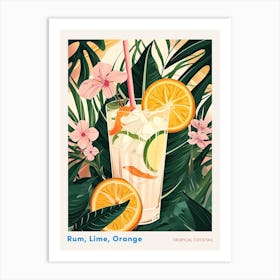 Art Deco Tropical Cocktail Poster Art Print