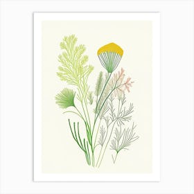 Fennel Seeds Spices And Herbs Minimal Line Drawing 10 Art Print