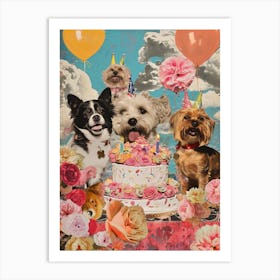 Dog Birthday Party Collage 2 Art Print