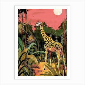 Giraffe In The Jungle 19 Art Print