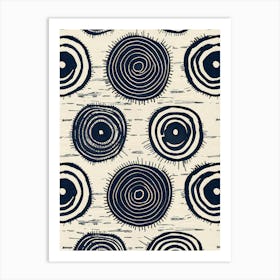 Black And White Circles 4 Art Print