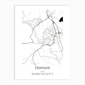 Domont,France Minimalist Map Art Print