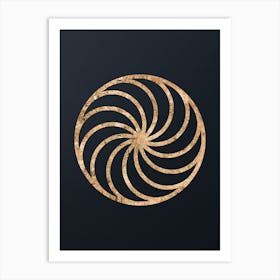Geometric Gold Glyph on Dark Teal n.0053 Art Print
