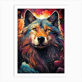 Wolf Galaxy Art Print
