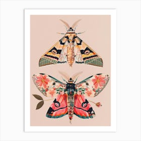 Luminous Butterflies William Morris Style 5 Art Print