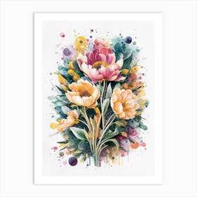 Watercolor Flowers Art Print