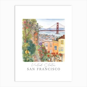 United States San Francisco Storybook 4 Travel Poster Watercolour Art Print