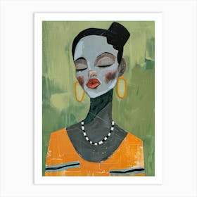 Woman With Earrings 5 Art Print