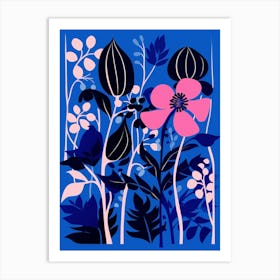 Blue Flower Illustration Bleeding Heart Dicentra 2 Art Print