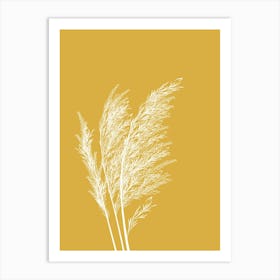 Yellow and White Grass Print 1 Art Print