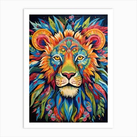 Lion Art Painting Outsider Style 2 Art Print