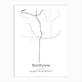 Northview,United States Minimalist Map Art Print