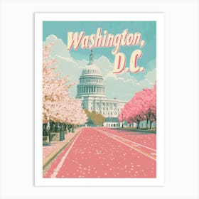 Aihrgdesign A Classic 1960s Travel Poster For Washington DC Art Print