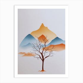 Tree In The Mountains Art Print