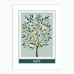 Olive Tree Flat Illustration 3 Poster Art Print