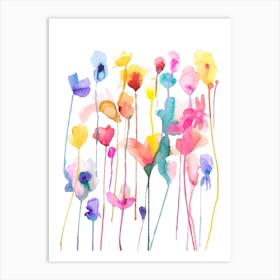 Wild Flowers Artistic Watercolour 1 Art Print