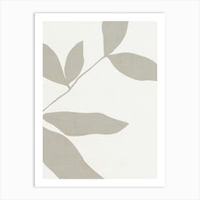 Gray Leaves 01 Art Print