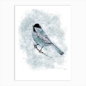 Black Capped Chickadee Bird Painting Art Print