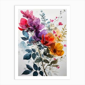 Watercolor Flowers Art Print