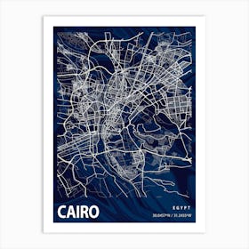 Cairo Crocus Marble Map Art Print