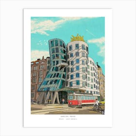 Prague Travel Art Print - Dancing House Prague Czech Republic - Whimsical Czech Fine Art - Prague Wall Art, Czech Gifts Art Print