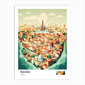 Seville, Spain, Geometric Illustration 4 Poster Art Print