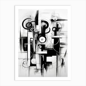 Transformation Abstract Black And White 10 Art Print