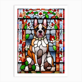 Boston Terrier Stained Glass Art Print