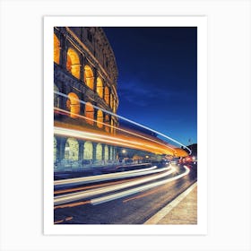 Colosseum At Night Art Print