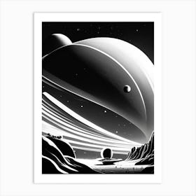 Space Noir Comic Space Art Print