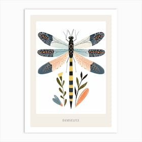 Colourful Insect Illustration Damselfly 5 Poster Art Print