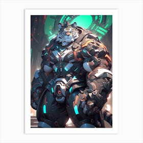 Futuristic Tiger 2 Art Print