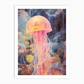 Collage Style Jelly Fish 1 Art Print