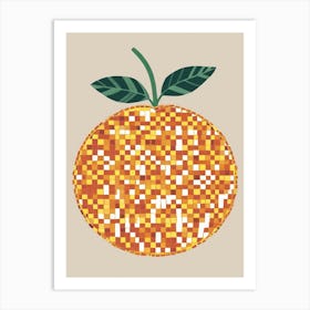 Orange Pixel Art 12 Art Print