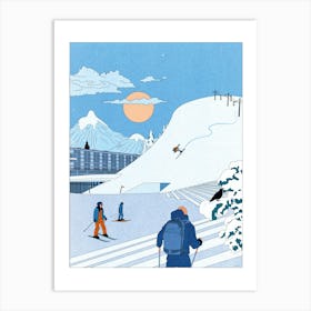 Le Volcan, Ski Art Print