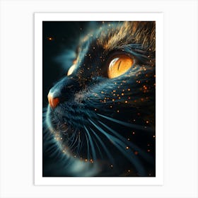 Cat With Glowing Eyes Art Print