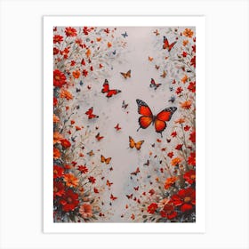 Butterflies In The Garden 2 Art Print