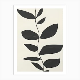 'Black Leaf' Art Print