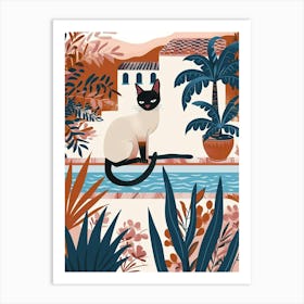 Siamese Cat Storybook Illustration 4 Art Print