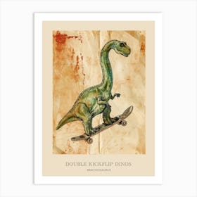 Brachiosaurus Vintage Dinosaur Poster 1 Art Print