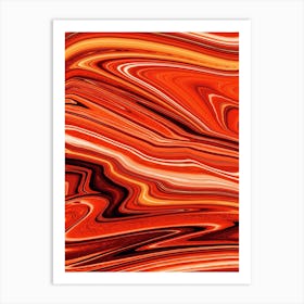 Abstract Orange Swirls Art Print