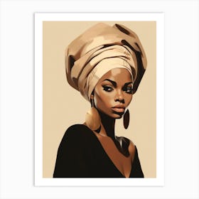 African Woman In Turban 1 Art Print