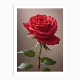 Single Red Rose Art Print