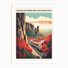 Saxon Switzerland National Park Midcentury Travel Poster Art Print