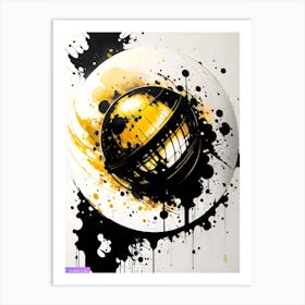 Gold And Black Splatter Art Print