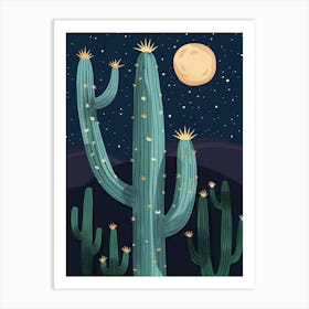 Queen Of The Night Cactus Minimalist 4 Art Print